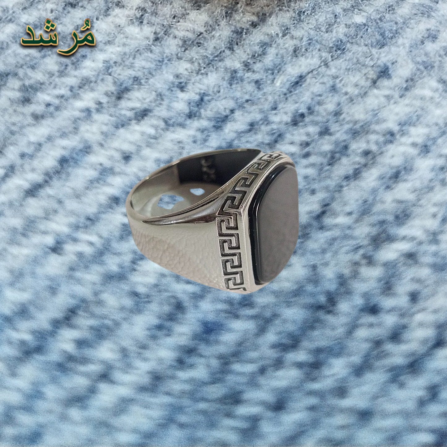 Greek Key Design Singet Ring