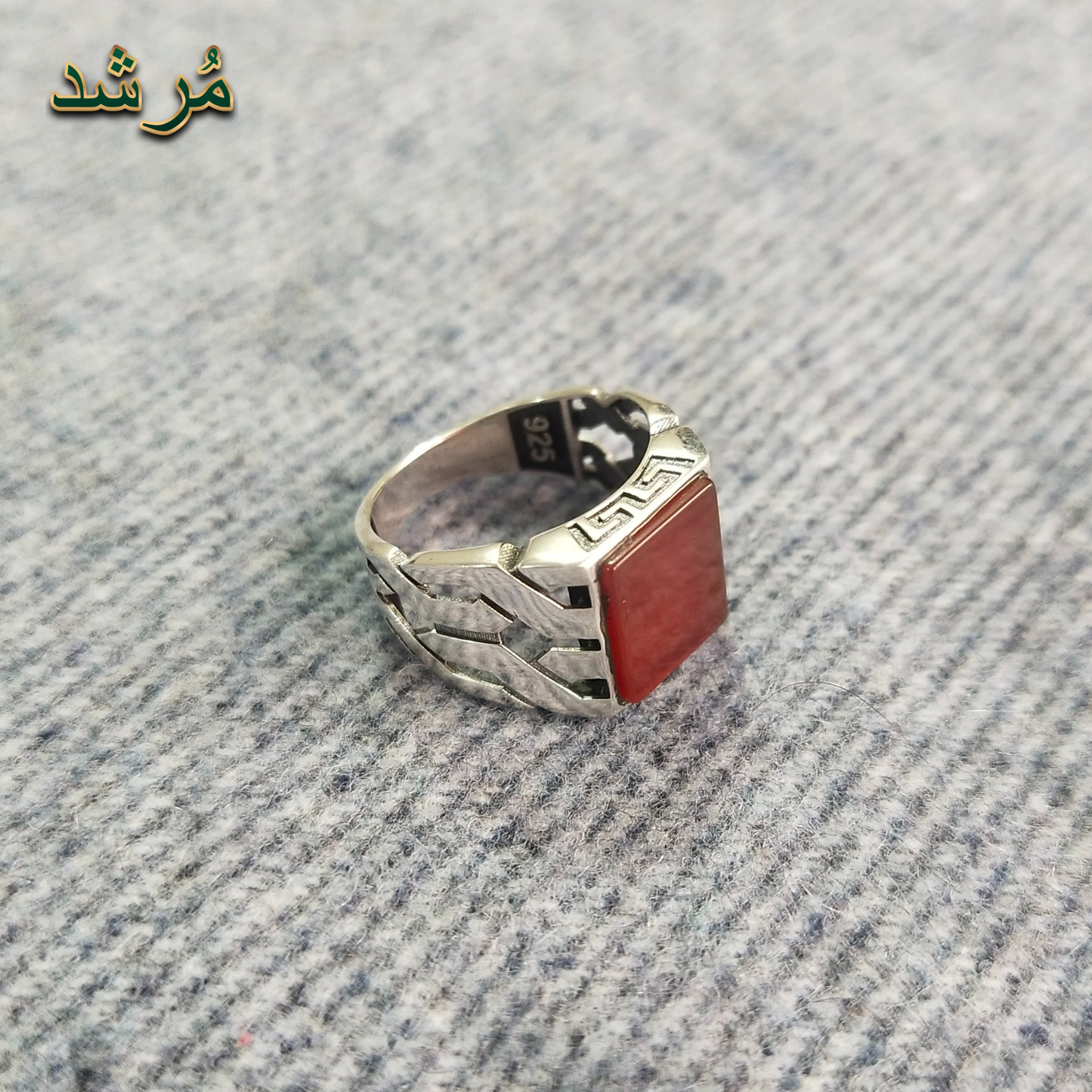 Silver Onyx Shield Male Ring