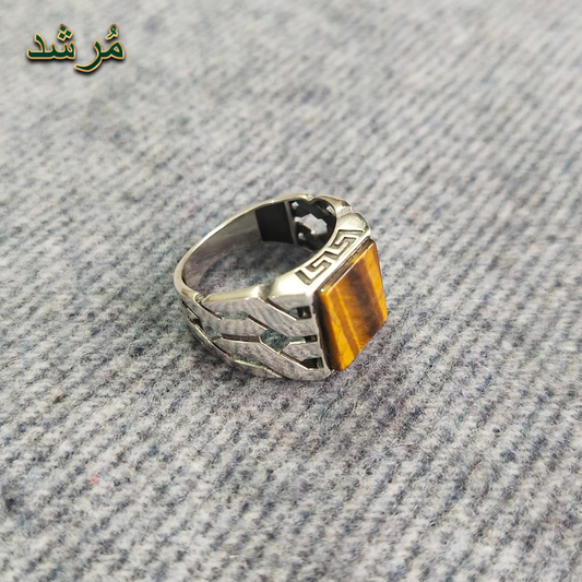 Silver Onyx Shield Male Ring