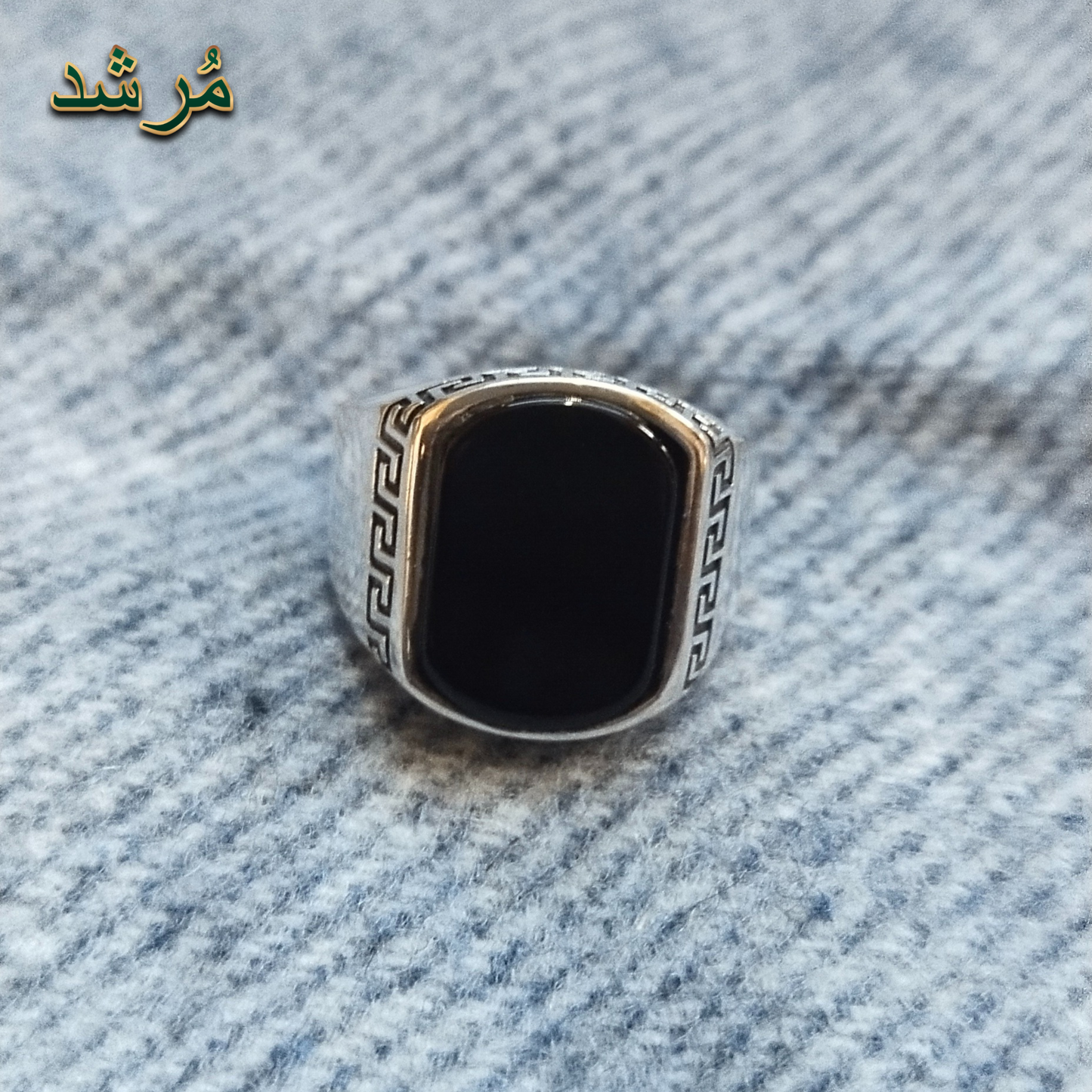Greek Key Design Singet Ring