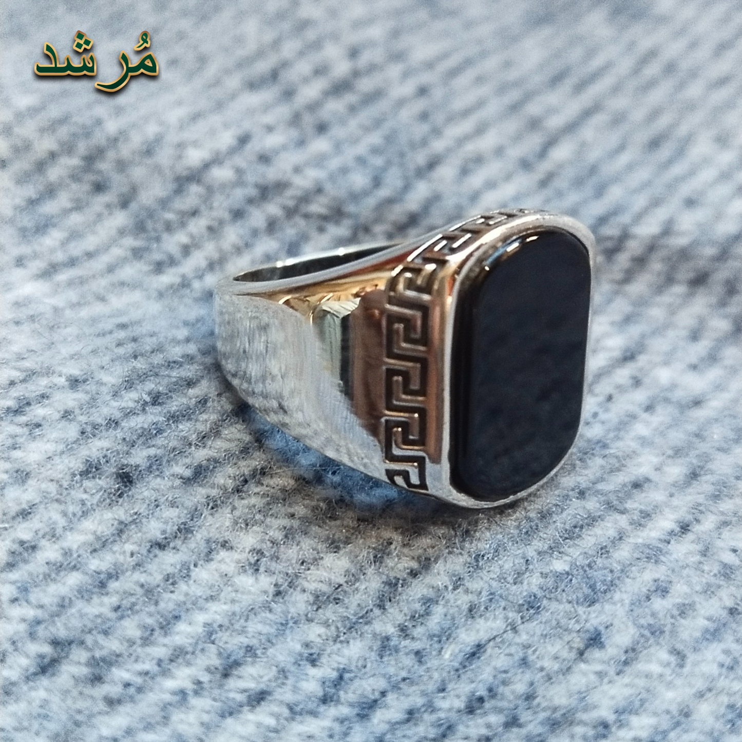 Greek Key Design Singet Ring