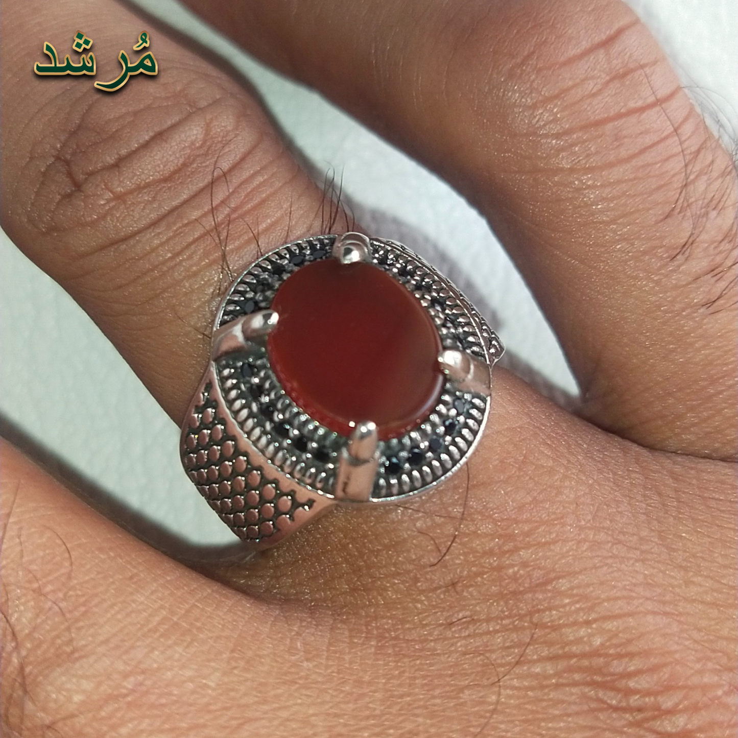 Red Carnelian Shield Ring