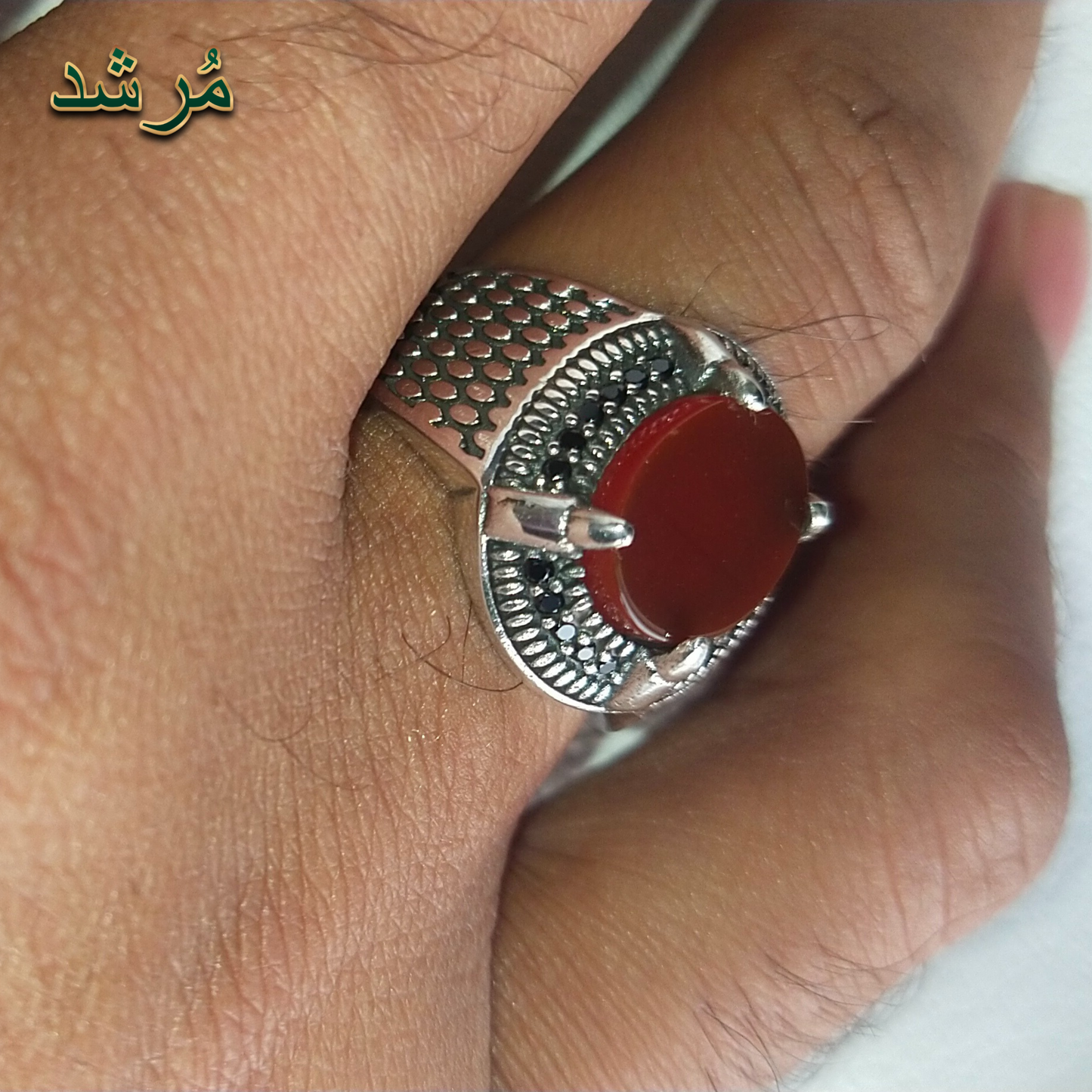 Red Carnelian Shield Ring