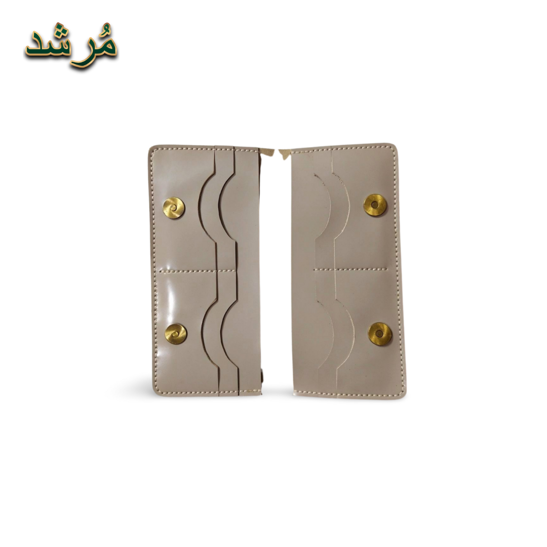 Snap Button Wallet with Metallic Hardware